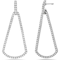 Diamond Stirrup Earrings in 18K White Gold by Charles Krypell