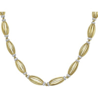 Diamond Tapered Barrel Birdcage Link Necklace in 18K Yellow Gold by Charles Krypell