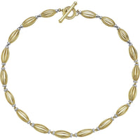 Diamond Tapered Barrel Birdcage Link Necklace in 18K Yellow Gold by Charles Krypell