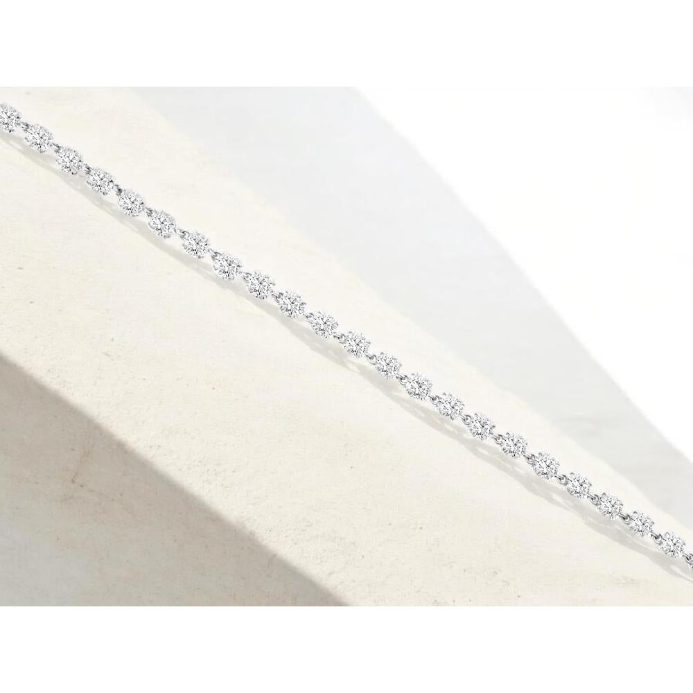 Diamond Tennis Bracelet with 14K White Gold and Round Brilliant Cuts - 3.00 Total Carat Weight - Royal Jewelry
