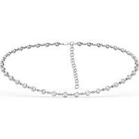Diamond Tennis Choker Necklace with 4-Prong Set Round Diamonds by Fana - 7.80 Carat Total Diamond Weight