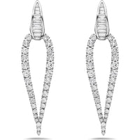 Diamond The Flame Earrings in 18K White Gold by Charles Krypell