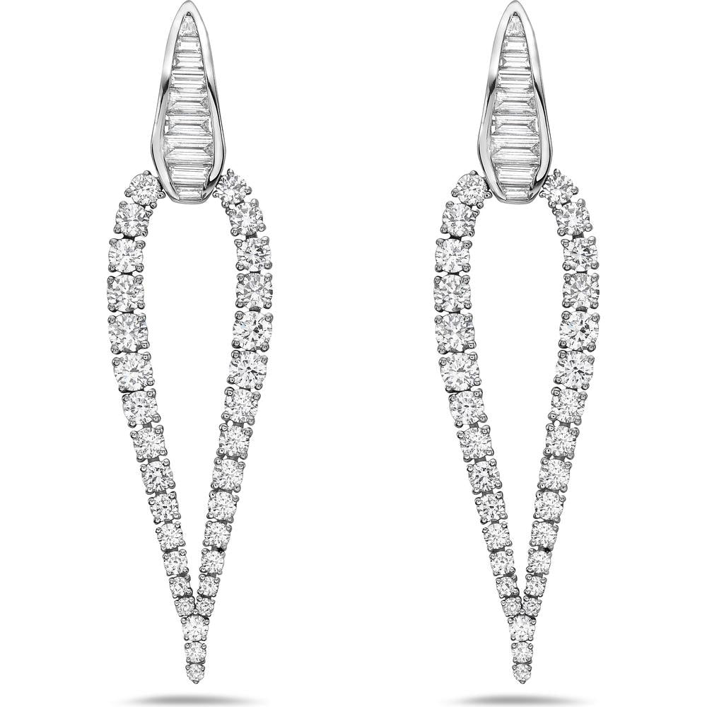 Diamond The Flame Earrings in 18K White Gold by Charles Krypell