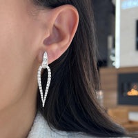 Diamond The Flame Earrings in 18K White Gold by Charles Krypell