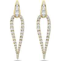 Diamond The Flame Earrings in 18K Yellow Gold by Charles Krypell