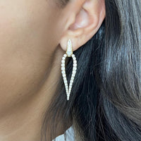 Diamond The Flame Earrings in 18K Yellow Gold by Charles Krypell