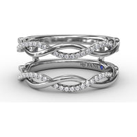 Diamond Twist Insert Ring with Round Pavé Set Diamonds by Fana - 0.22 Carat Total Diamond Weight