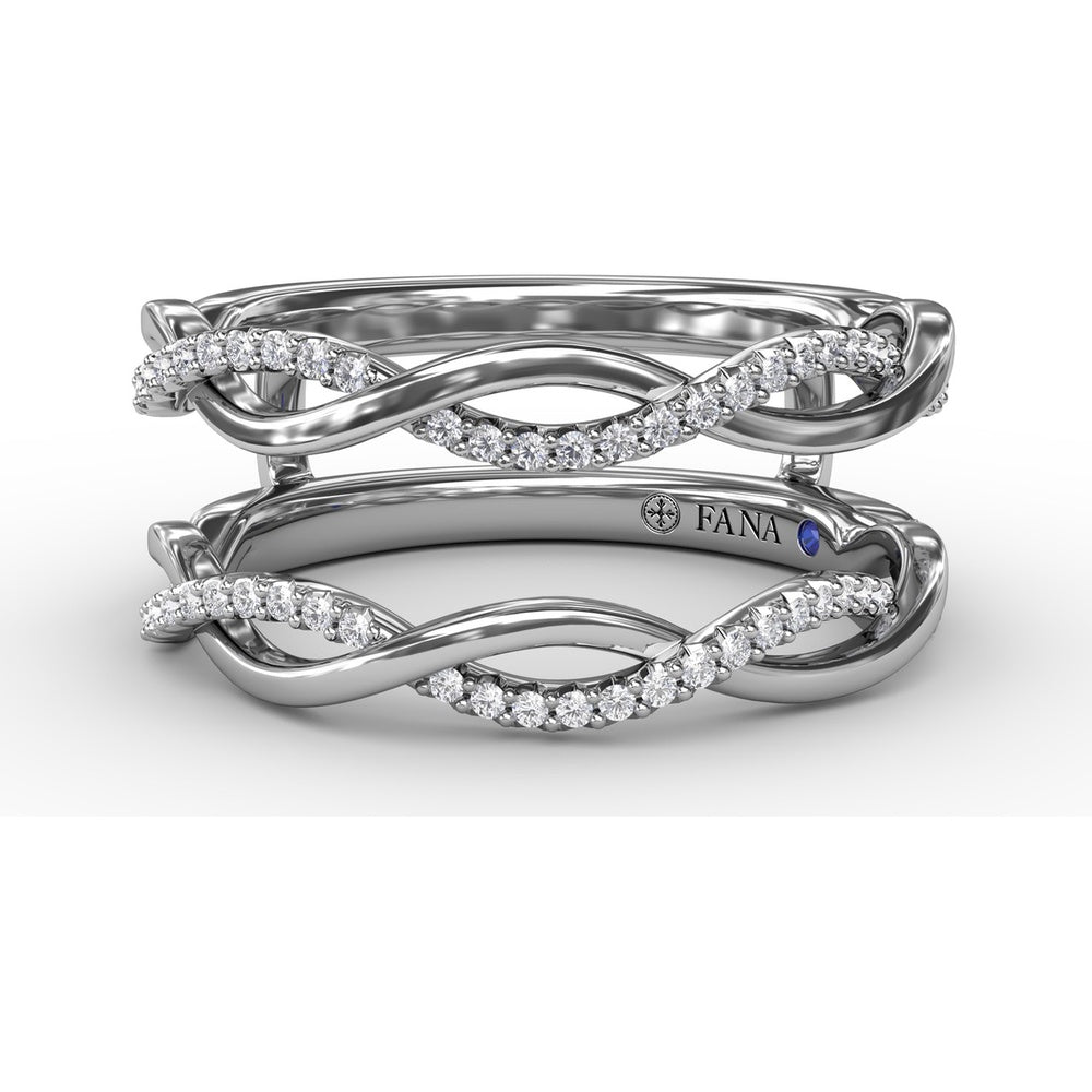 Diamond Twist Insert Ring with Round Pavé Set Diamonds by Fana - 0.22 Carat Total Diamond Weight