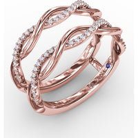 Diamond Twist Insert Ring with Round Pavé Set Diamonds by Fana - 0.22 Carat Total Diamond Weight
