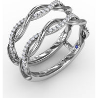 Diamond Twist Insert Ring with Round Pavé Set Diamonds by Fana - 0.22 Carat Total Diamond Weight