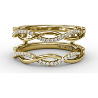 Diamond Twist Insert Ring with Round Pavé Set Diamonds by Fana - 0.22 Carat Total Diamond Weight