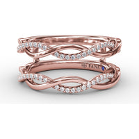 Diamond Twist Insert Ring with Round Pavé Set Diamonds by Fana - 0.22 Carat Total Diamond Weight