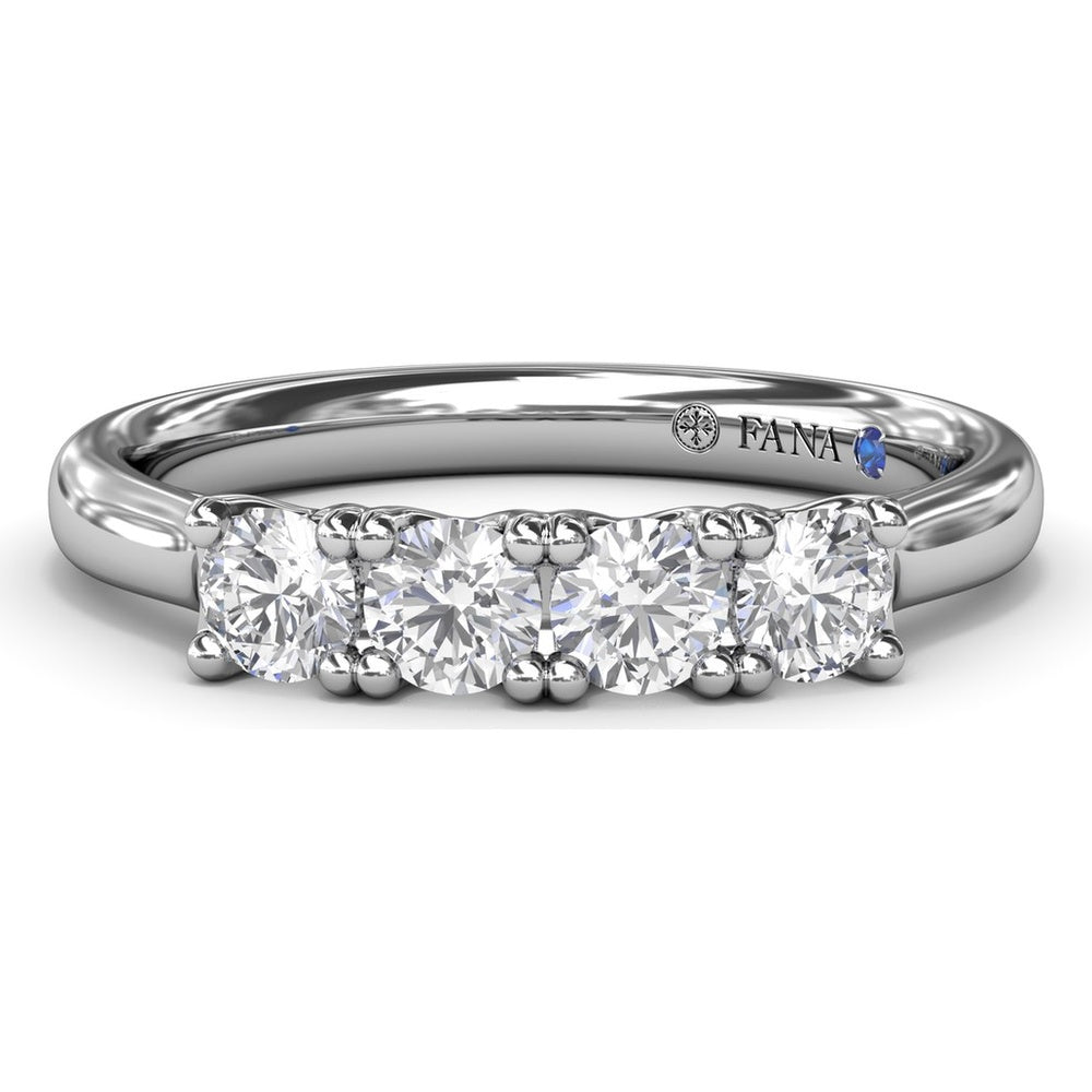Diamond Wedding Band with 4 Shared-Prong Round Diamonds by Fana - 0.44 Carat Total Diamond Weight