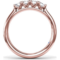 Diamond Wedding Band with 4 Shared-Prong Round Diamonds by Fana - 0.44 Carat Total Diamond Weight