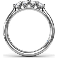 Diamond Wedding Band with 4 Shared-Prong Round Diamonds by Fana - 0.44 Carat Total Diamond Weight