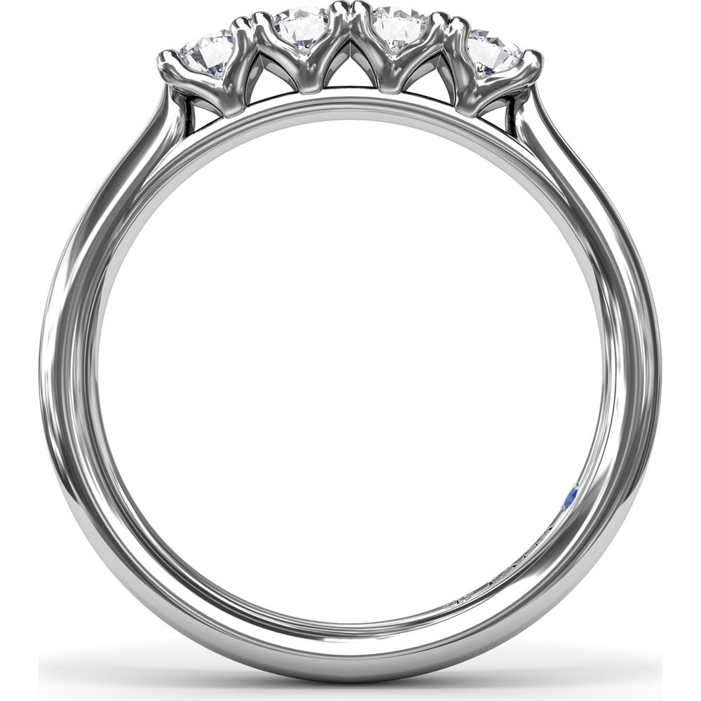 Diamond Wedding Band with 4 Shared-Prong Round Diamonds by Fana - 0.44 Carat Total Diamond Weight