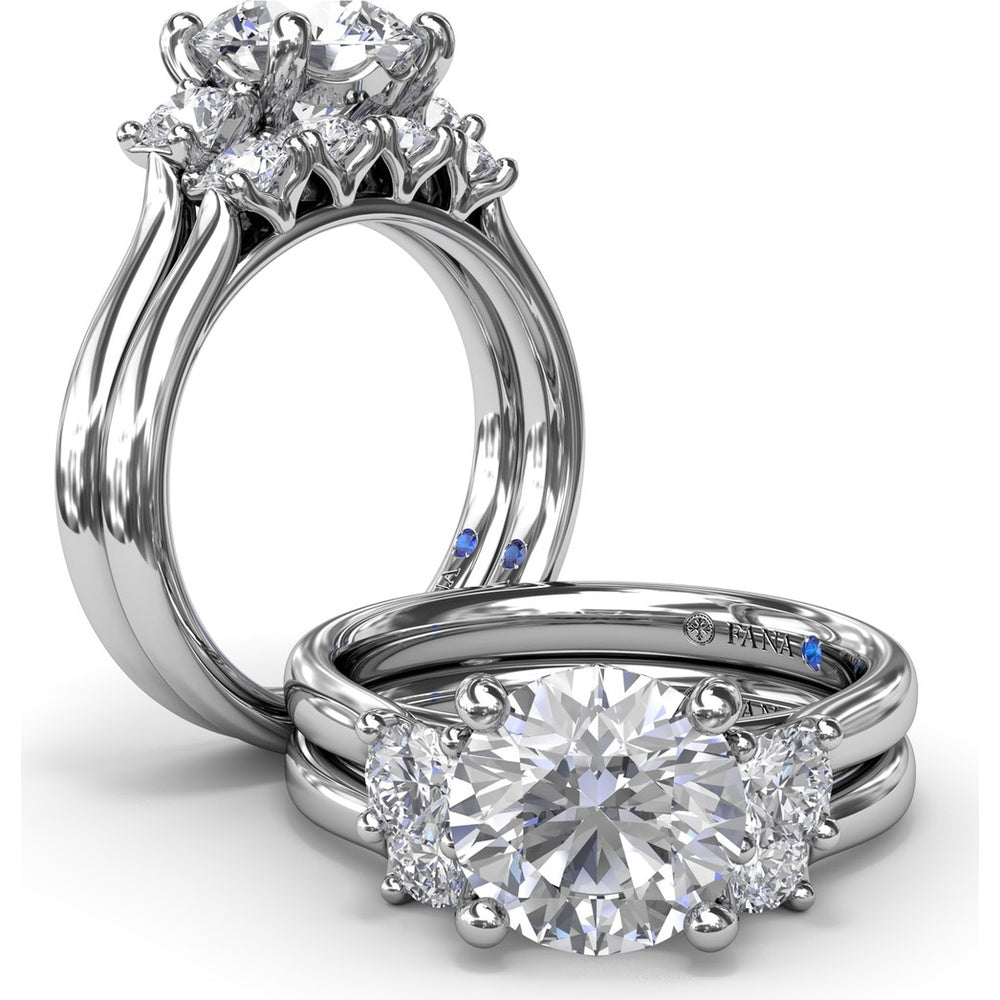 Diamond Wedding Band with 4 Shared-Prong Round Diamonds by Fana - 0.44 Carat Total Diamond Weight