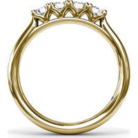 Diamond Wedding Band with 4 Shared-Prong Round Diamonds by Fana - 0.44 Carat Total Diamond Weight