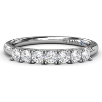 Diamond Wedding Band with 7 Prong-Set Round Diamonds by Fana - 0.35 Carat Total Diamond Weight