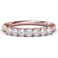 Diamond Wedding Band with 7 Prong-Set Round Diamonds by Fana - 0.35 Carat Total Diamond Weight