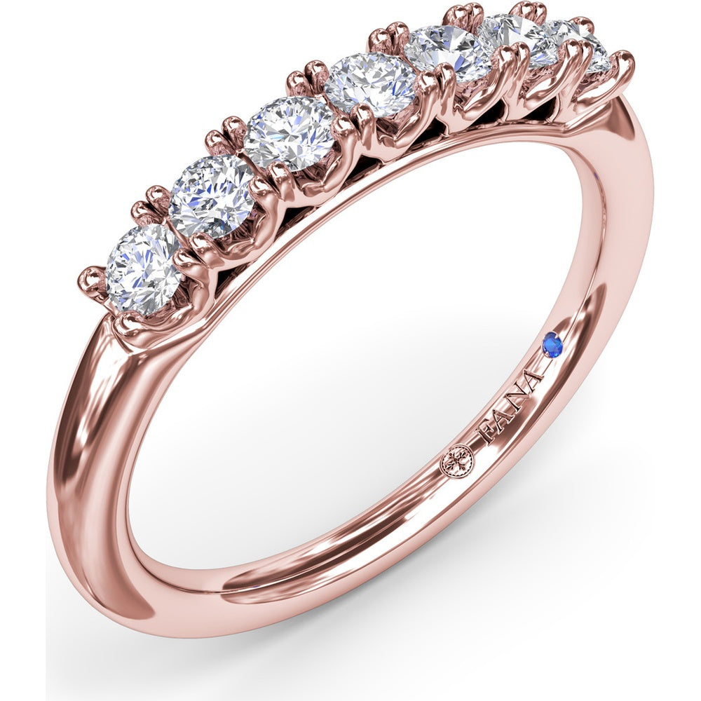 Diamond Wedding Band with 7 Prong-Set Round Diamonds by Fana - 0.35 Carat Total Diamond Weight