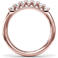 Diamond Wedding Band with 7 Prong-Set Round Diamonds by Fana - 0.35 Carat Total Diamond Weight