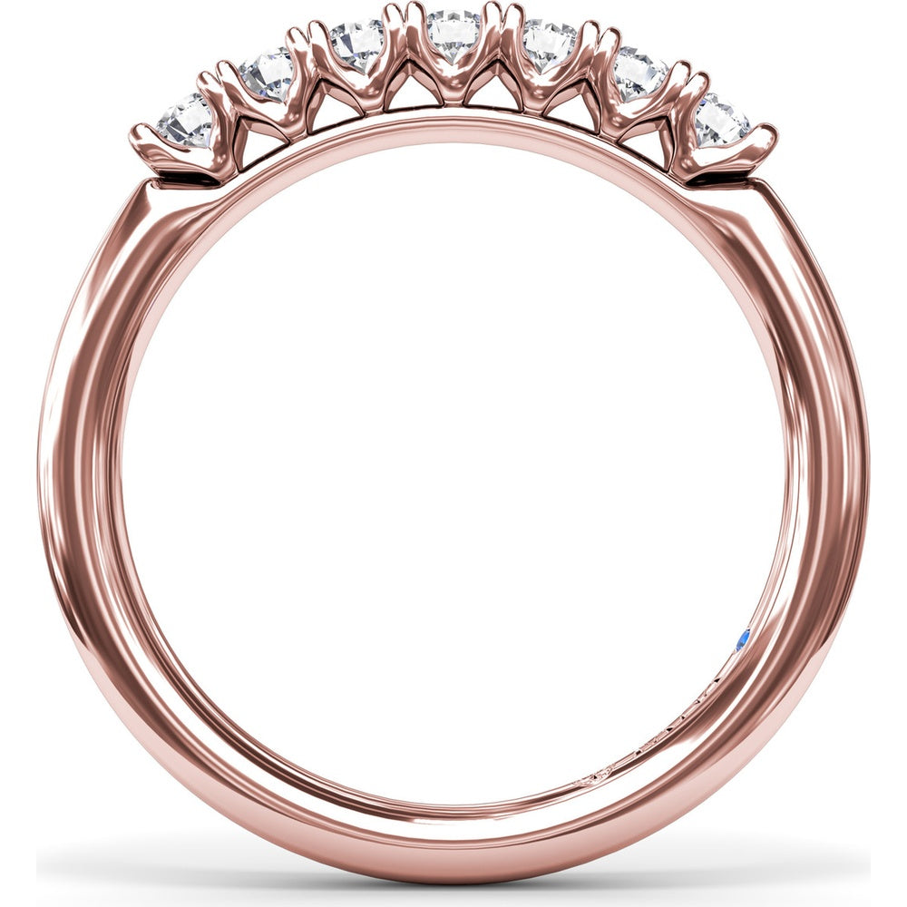 Diamond Wedding Band with 7 Prong-Set Round Diamonds by Fana - 0.35 Carat Total Diamond Weight