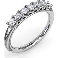Diamond Wedding Band with 7 Prong-Set Round Diamonds by Fana - 0.35 Carat Total Diamond Weight