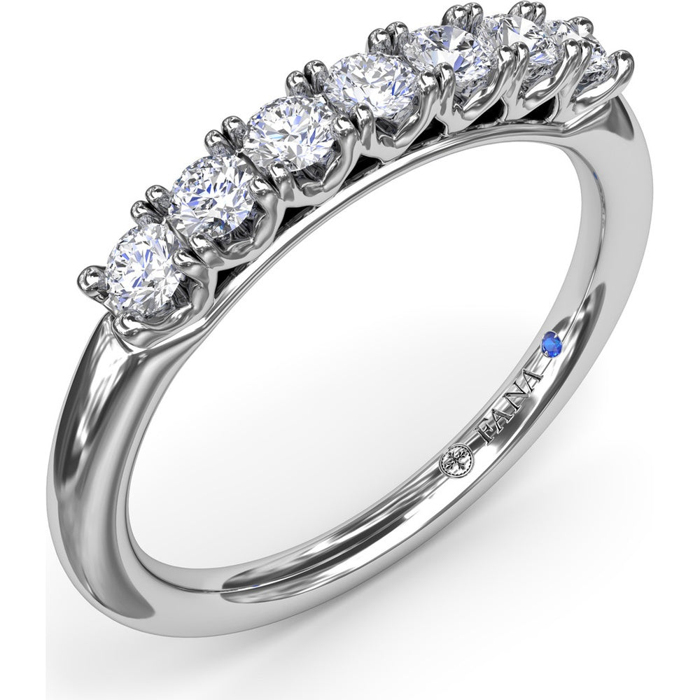 Diamond Wedding Band with 7 Prong-Set Round Diamonds by Fana - 0.35 Carat Total Diamond Weight
