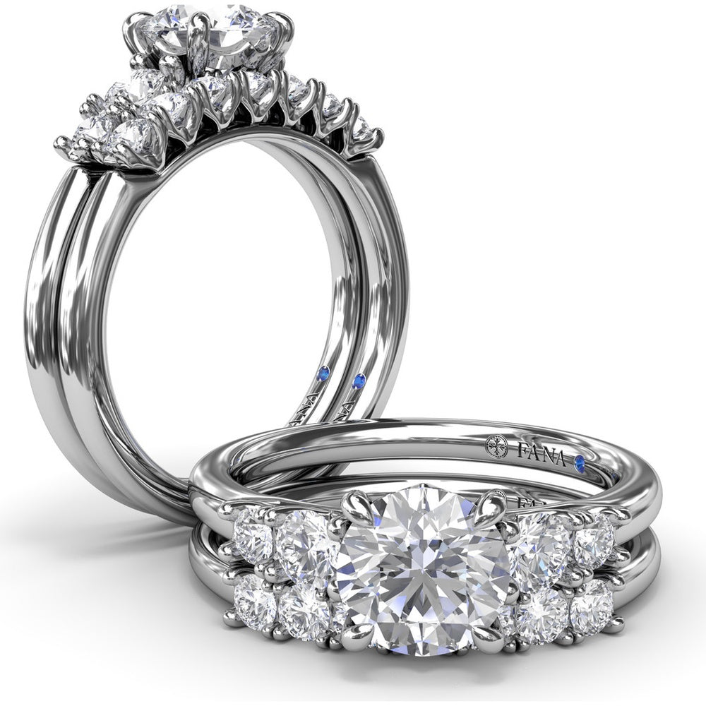 Diamond Wedding Band with 7 Prong-Set Round Diamonds by Fana - 0.35 Carat Total Diamond Weight