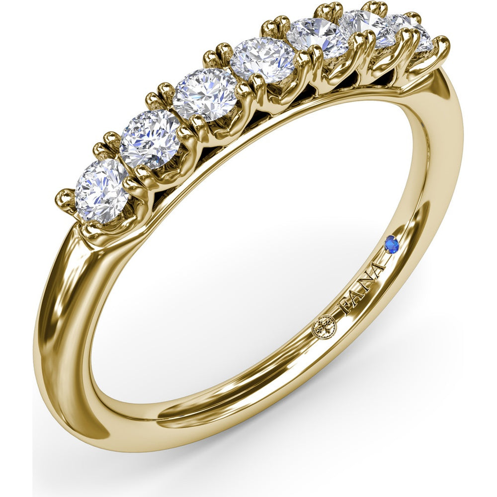 Diamond Wedding Band with 7 Prong-Set Round Diamonds by Fana - 0.35 Carat Total Diamond Weight