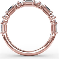 Diamond Wedding Band with Alternating Round and Baguette Diamonds by Fana - 0.56 Carat Total Diamond Weight