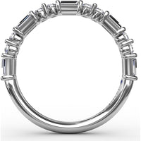Diamond Wedding Band with Alternating Round and Baguette Diamonds by Fana - 0.56 Carat Total Diamond Weight