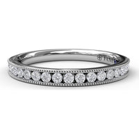 Diamond Wedding Band with Channel Set Round Brilliant Diamonds and Milgrain Detail by Fana - 0.29 Carat Total Diamond Weight