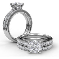 Diamond Wedding Band with Channel Set Round Brilliant Diamonds and Milgrain Detail by Fana - 0.29 Carat Total Diamond Weight
