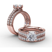 Diamond Wedding Band with Channel-Set Round Diamonds and Milgrain Details by Fana - 0.34 Carat Total Diamond Weight