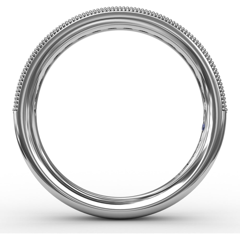 Diamond Wedding Band with Channel-Set Round Diamonds and Milgrain Details by Fana - 0.34 Carat Total Diamond Weight
