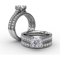 Diamond Wedding Band with Channel-Set Round Diamonds and Milgrain Details by Fana - 0.34 Carat Total Diamond Weight
