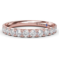 Diamond Wedding Band with Four-Prong Set Round Diamonds by Fana - 0.43 Carat Total Diamond Weight