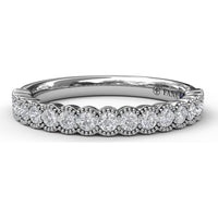 Diamond Wedding Band with Milgrain-Framed Round Diamonds by Fana - 0.34 Carat Total Diamond Weight