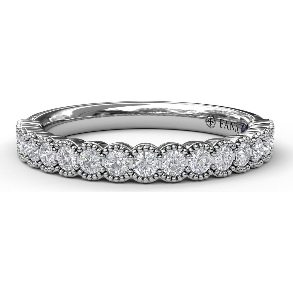 Diamond Wedding Band with Milgrain-Framed Round Diamonds by Fana - 0.34 Carat Total Diamond Weight
