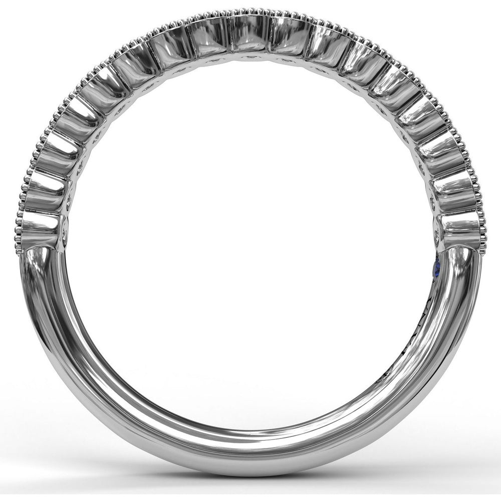 Diamond Wedding Band with Milgrain-Framed Round Diamonds by Fana - 0.34 Carat Total Diamond Weight