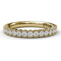 Diamond Wedding Band with Milgrain-Framed Round Diamonds by Fana - 0.34 Carat Total Diamond Weight
