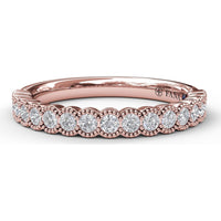 Diamond Wedding Band with Milgrain-Framed Round Diamonds by Fana - 0.34 Carat Total Diamond Weight