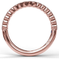 Diamond Wedding Band with Milgrain-Framed Round Diamonds by Fana - 0.34 Carat Total Diamond Weight