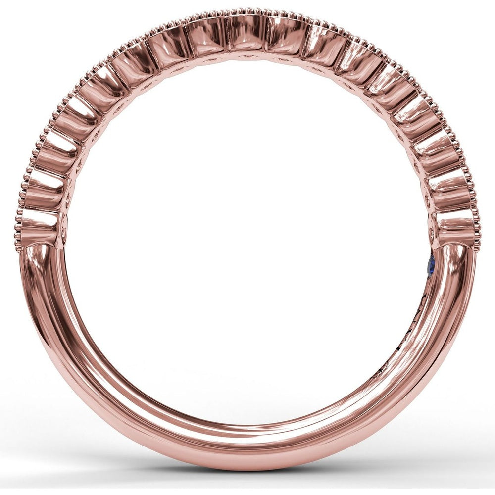 Diamond Wedding Band with Milgrain-Framed Round Diamonds by Fana - 0.34 Carat Total Diamond Weight