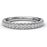 Diamond Wedding Band with Pavé and Milgrain Details by Fana - 0.93 Carat Total Diamond Weight