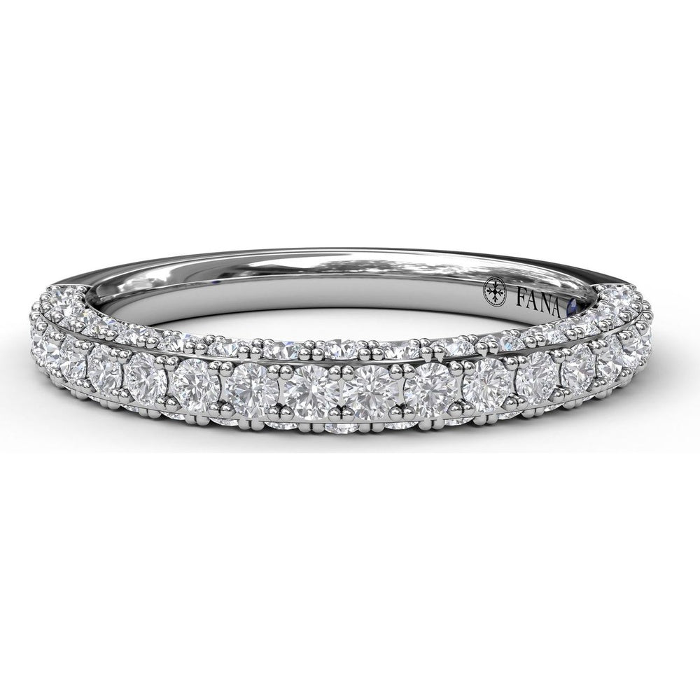 Diamond Wedding Band with Pavé and Milgrain Details by Fana - 0.93 Carat Total Diamond Weight