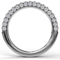 Diamond Wedding Band with Pavé and Milgrain Details by Fana - 0.93 Carat Total Diamond Weight