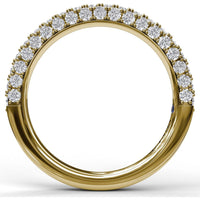 Diamond Wedding Band with Pavé and Milgrain Details by Fana - 0.93 Carat Total Diamond Weight